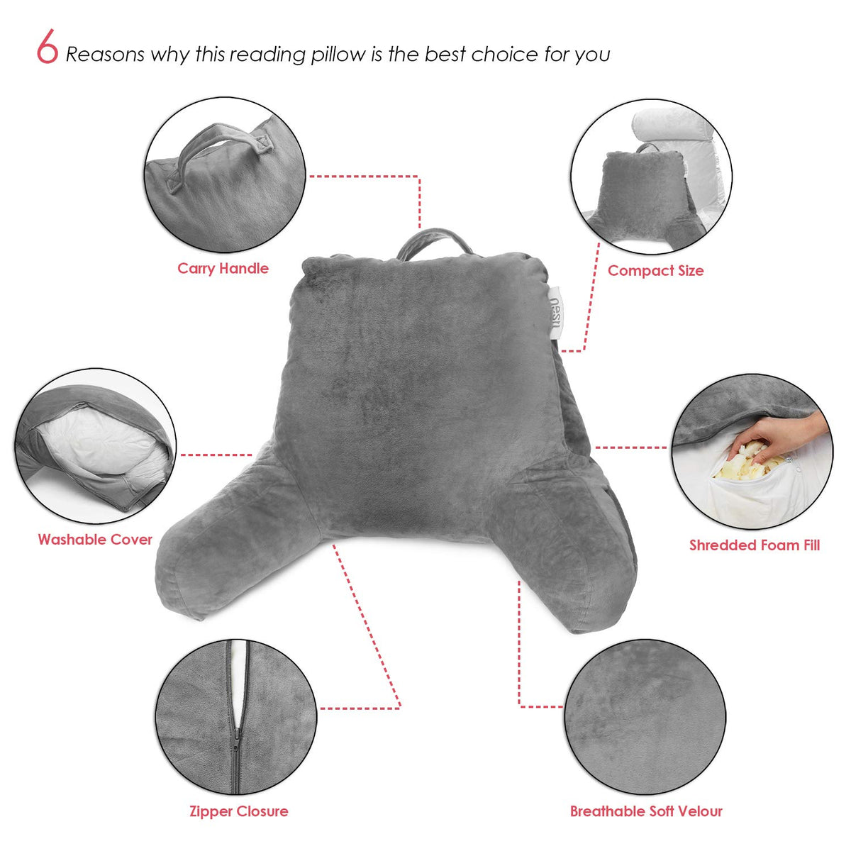 Nestl Reading Pillow arrives vacuum-sealed and expands after unpacking