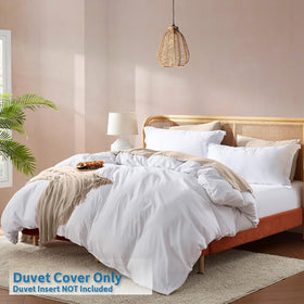 Nestl white duvet cover king size on bed setup highlighting clean lines and generous drape