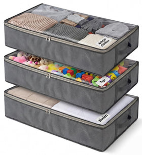 NestNeatly SmartCube under-bed bag with clear window for quick item checks