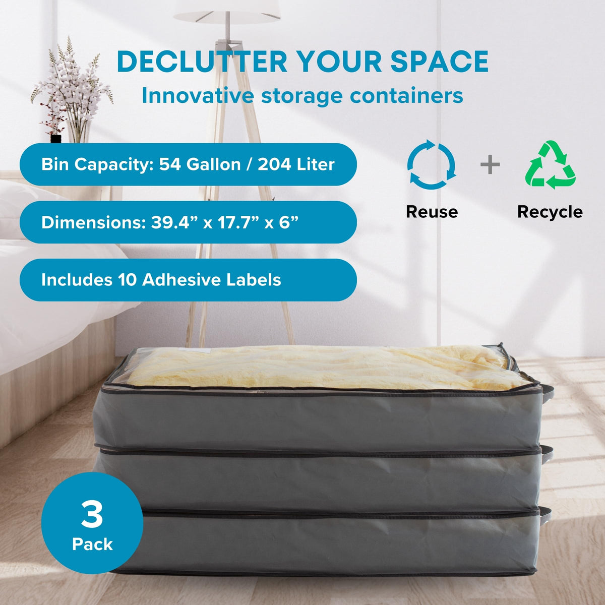 NestNeatly SmartCube reinforced handles ensure durable under-bed storage for daily wear