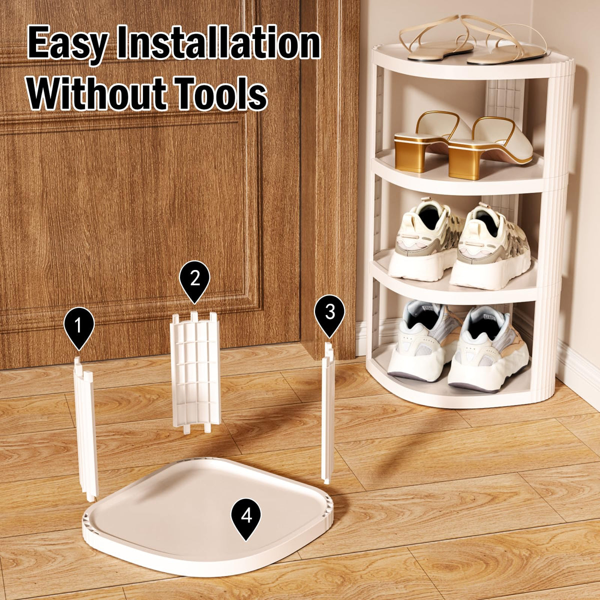 NestOrganix curved, slim design helps the rack blend into a corner.