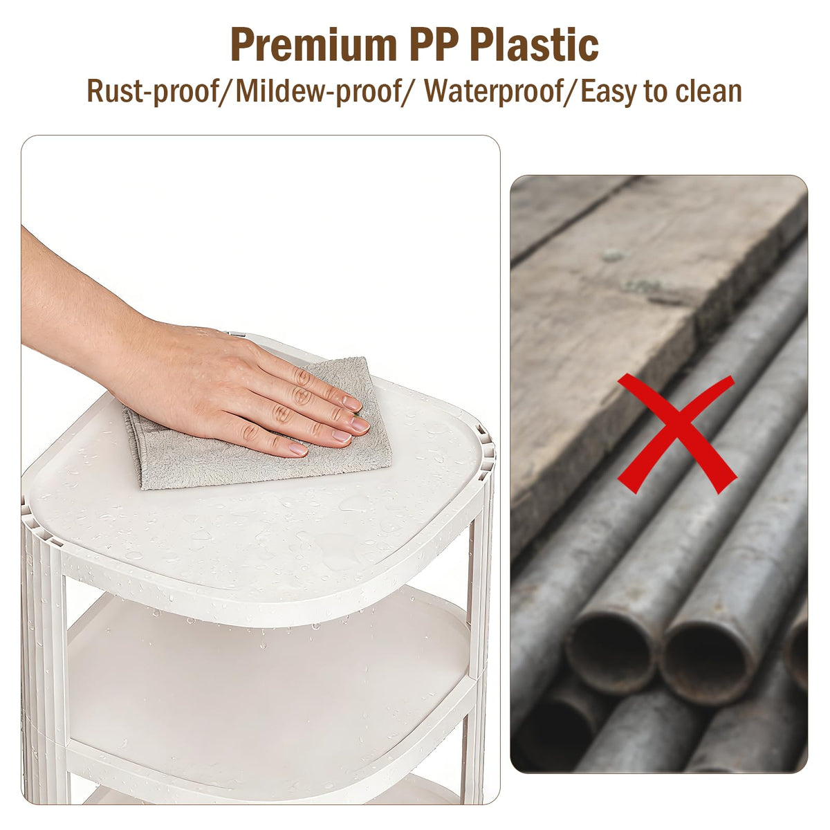 NestOrganix durable polypropylene construction resists moisture for busy entryways.