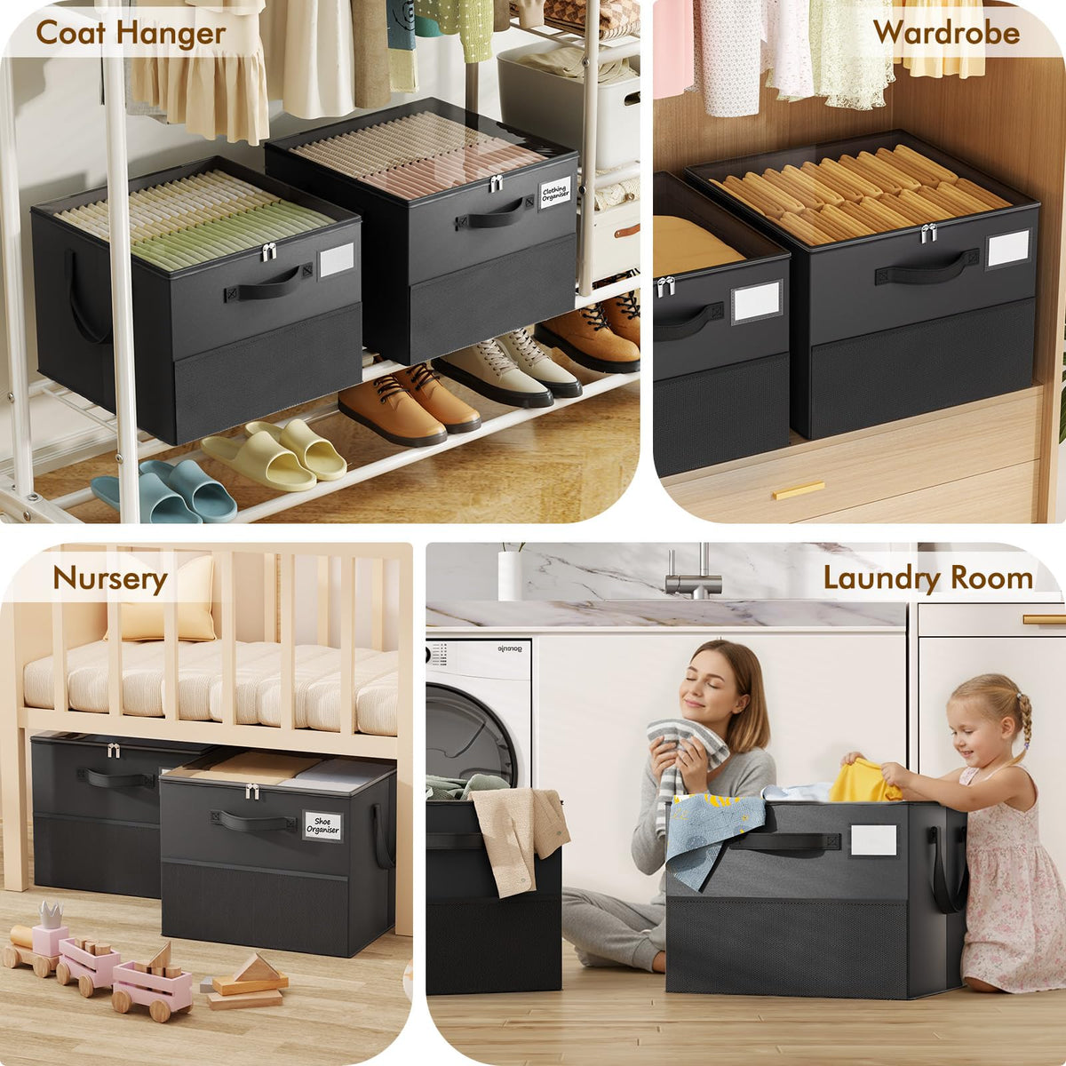 NestOrganix clear cover lid keeps footwear visible and dust-free