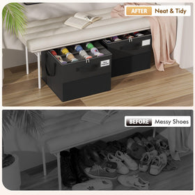 NestOrganix foldable design shown collapsed flat for easy storage
