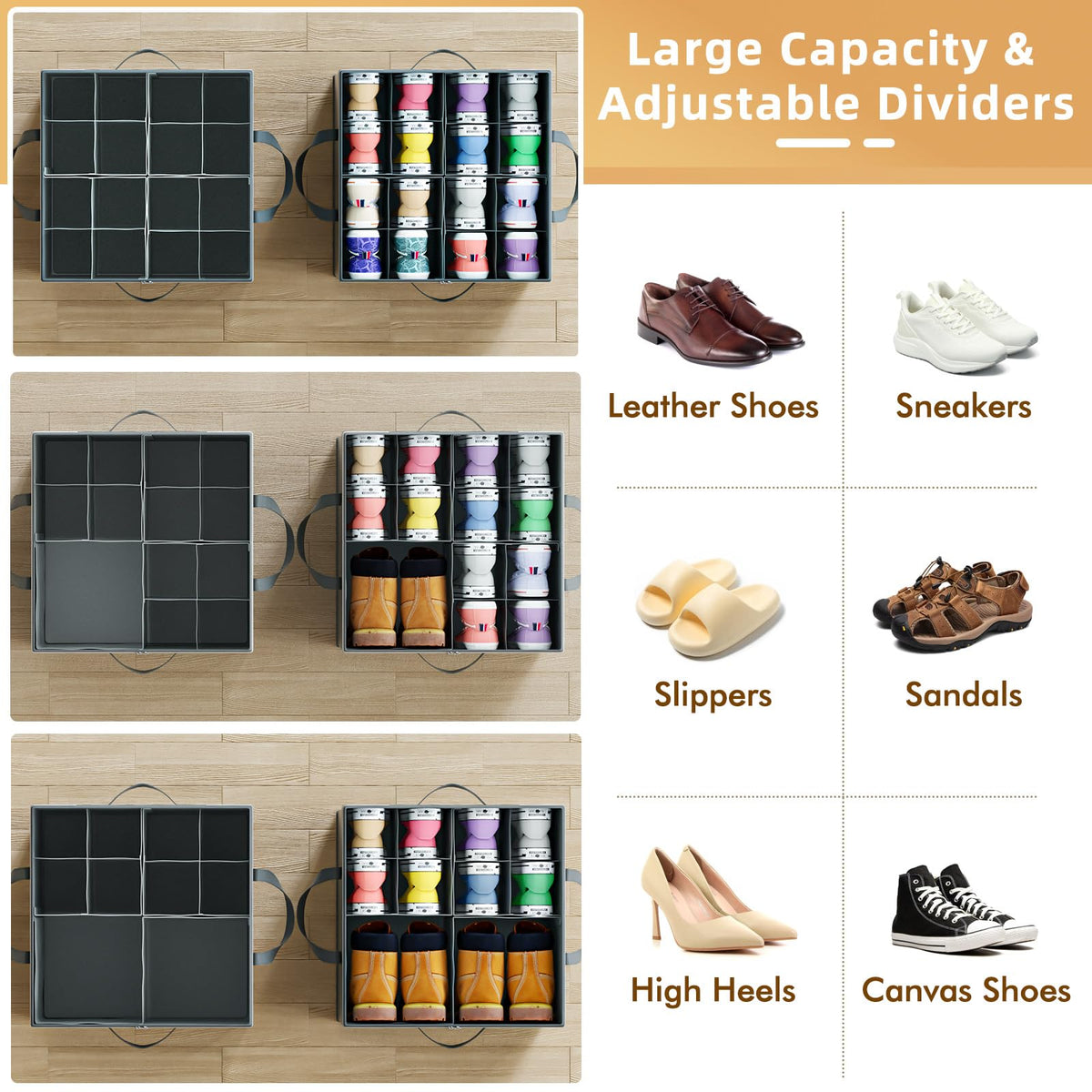 NestOrganix shoe organizer folded flat saves space under furniture