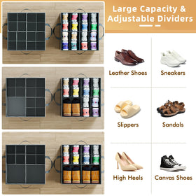 NestOrganix shoe organizer folded flat saves space under furniture