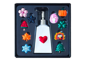 Nestriculus Seasonal Dispenser silver bottle with leak-proof pump for hand soap.