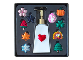 Nestriculus seasonal soap dispenser bottle in resin, ideal for daily bathroom use.