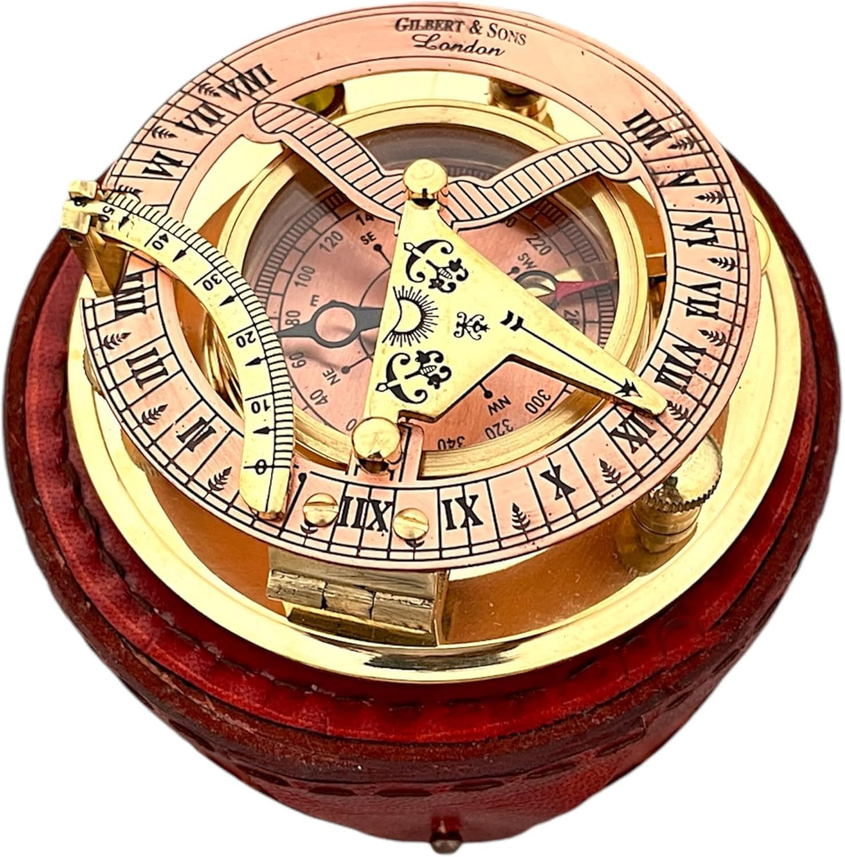 NETAEX solid brass pocket sundial, sturdy and timeless for collectors.