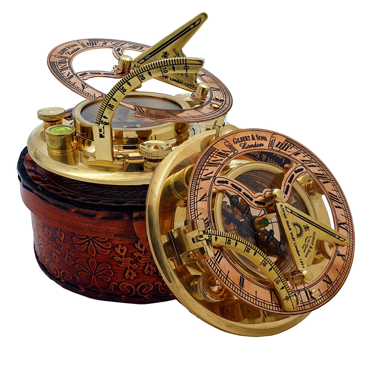 NETAEX brass and copper finish sundial, tribute to maritime heritage.