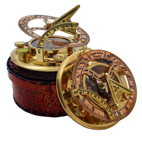 NETAEX brass and copper finish sundial, tribute to maritime heritage.