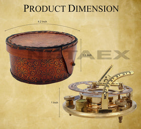 NETAEX personalized sundial in leather pouch, a memorable custom gift.