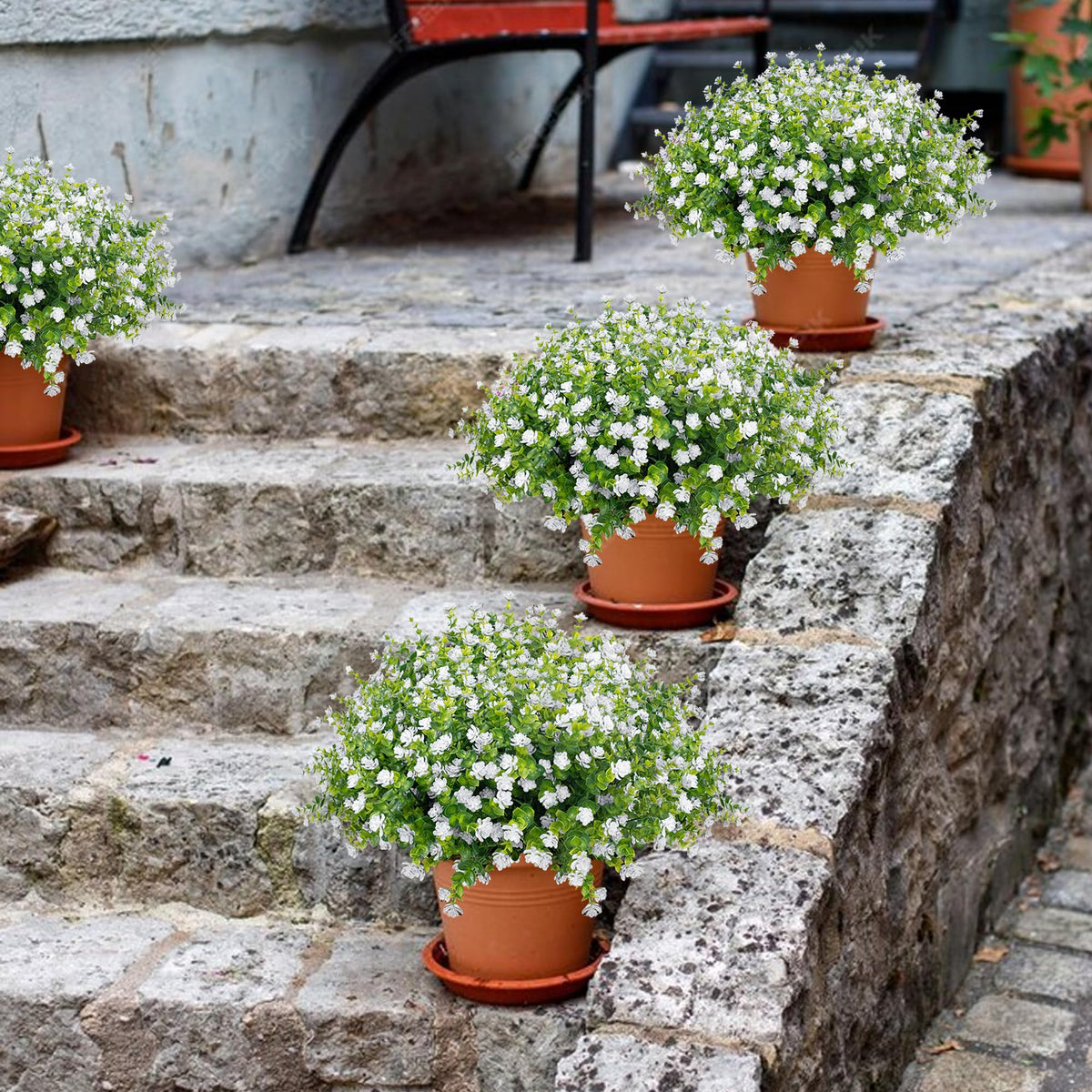 NETAP window-box decor scene with vibrant faux flowers