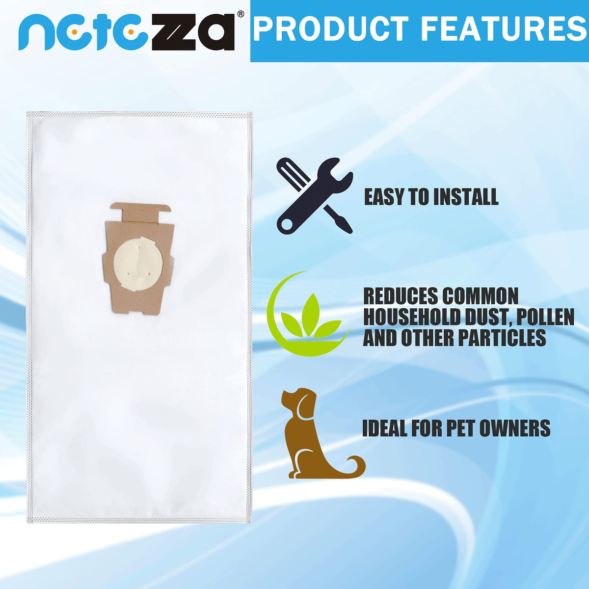 Netezza HEPA filtration reaches 0.3 microns for cleaner indoor air