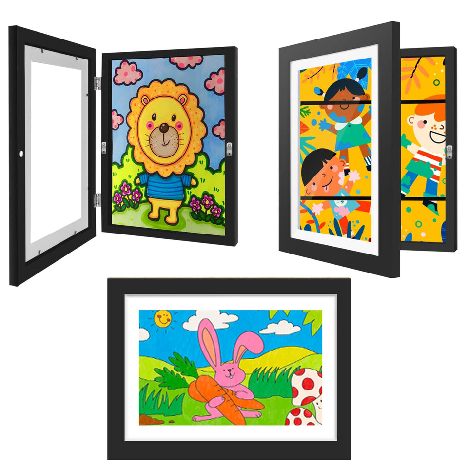 NEUERMOND 3-pack kid frames with front-opening display for easy art rotation.