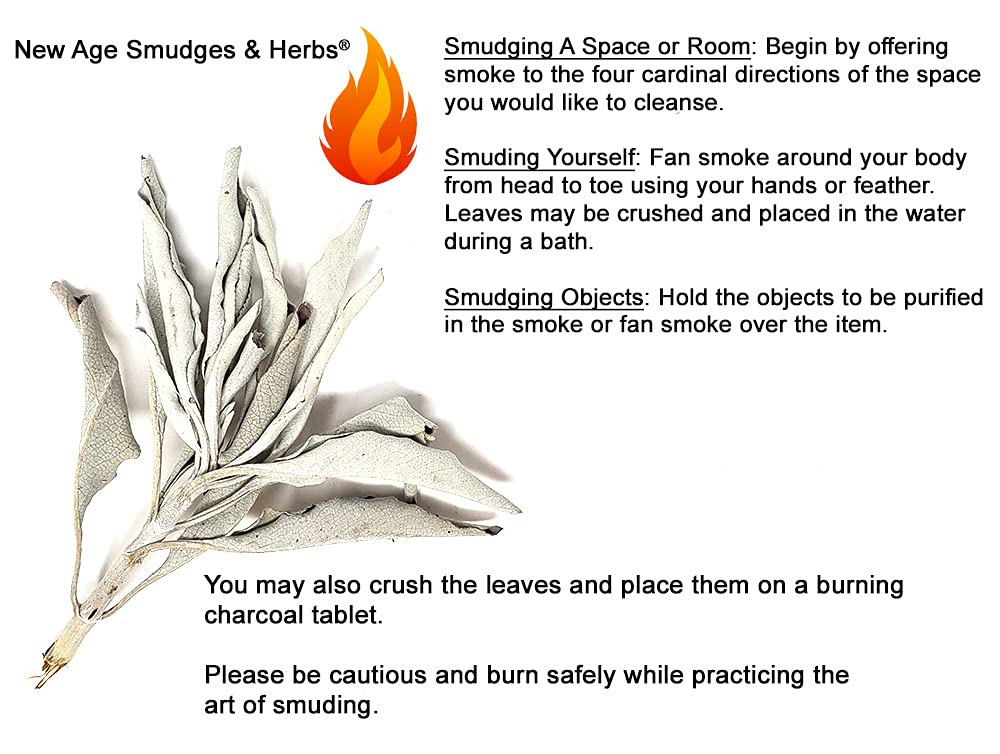 New Age Smudges & Herbs 1lb packet of California white sage for ritual burning.