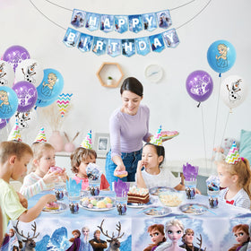 New Barley blue winter birthday tablecloth ties decor together