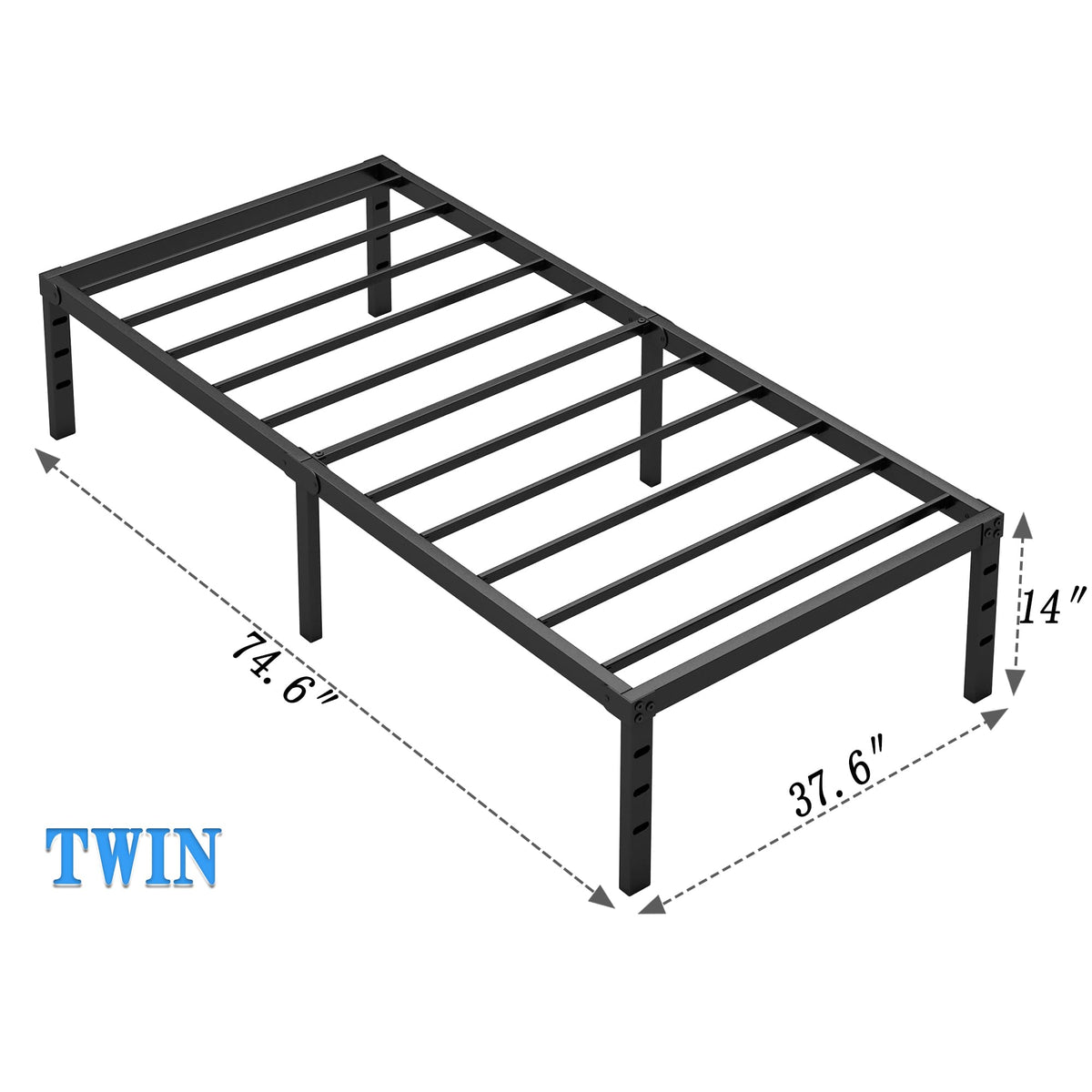NEW JETO 14-inch platform bed frame offers ample space beneath