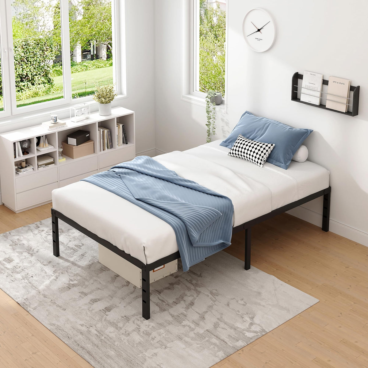 NEW JETO black metal frame fits bedrooms, dorms, and guest rooms