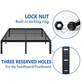 NEW JETO metal bed frame stands 12 inches high for ample clearance.