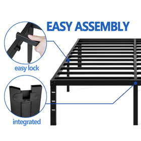 NEW JETO easy-assembly metal bed frame ready for quick setup