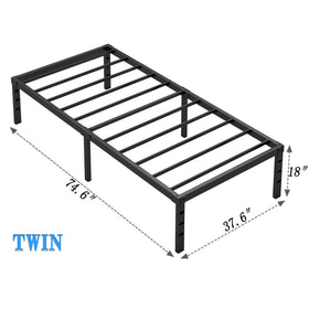 NEW JETO twin size bed frame dimensions highlight under-bed clearance