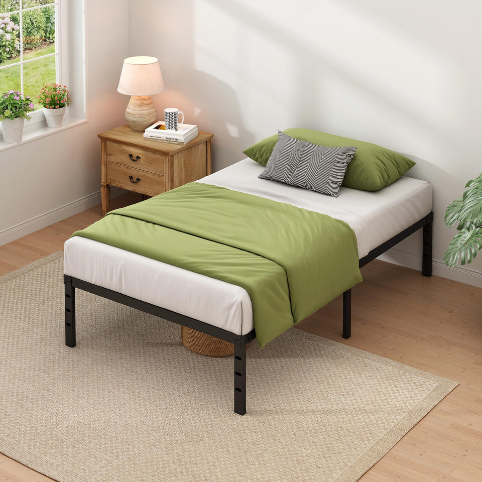 NEW JETO twin bed frame with headboard shows minimalist design for modern bedrooms