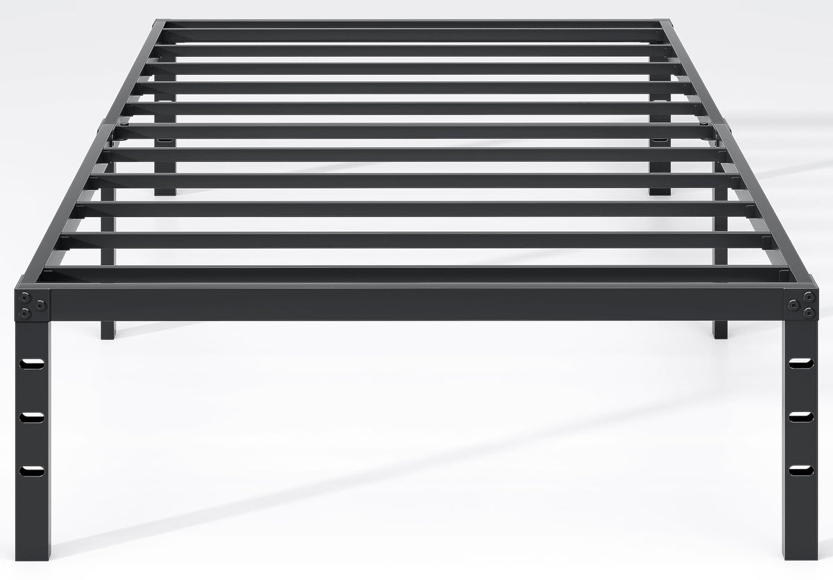 NEW JETO metal bed frame with under-bed storage keeps belongings organized.