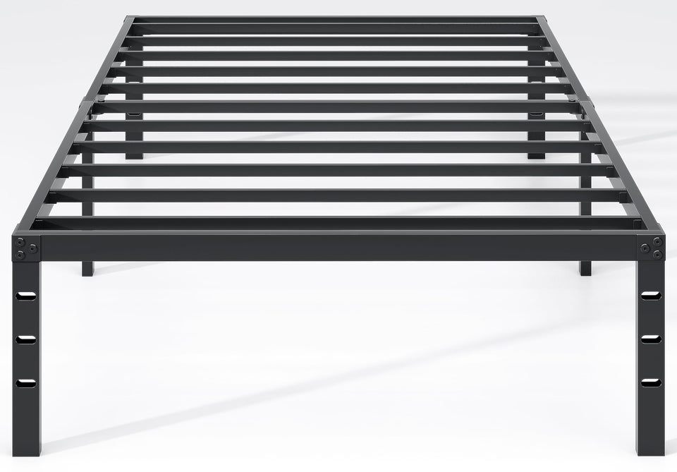 NEW JETO metal bed frame with under-bed storage keeps belongings organized.