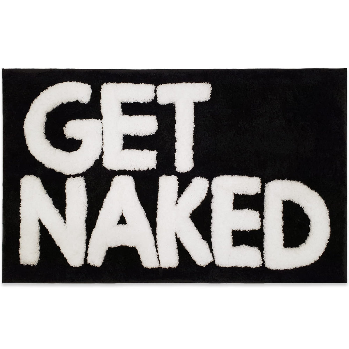 New Mungo Get Naked bath mat in black with non-slip backing for safe, stylish bathroom floors.