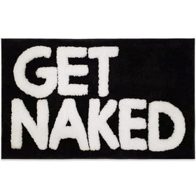 New Mungo Get Naked bath mat in black with non-slip backing for safe, stylish bathroom floors.