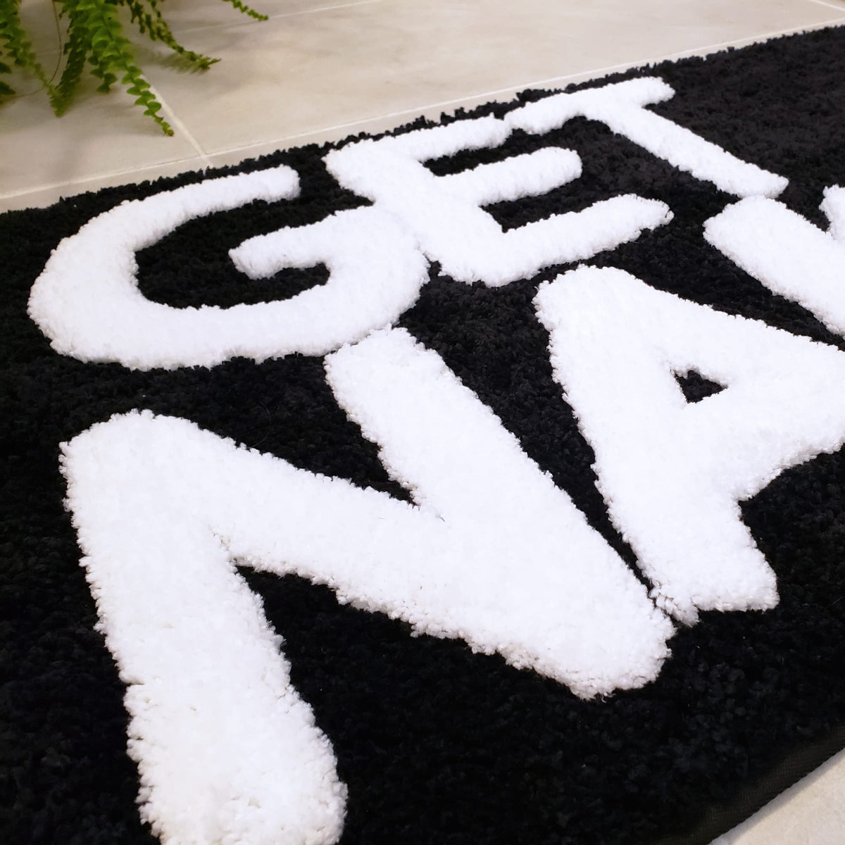 New Mungo Get Naked bath mat is machine washable for easy care and upkeep.