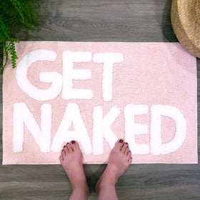 New Mungo Get Naked Bath Mat pink absorbs moisture to protect floors