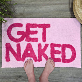 New Mungo Get Naked pink bath mat machine washable for easy care