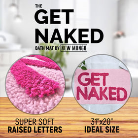 New Mungo Get Naked pink bath mat with non-slip backing for safety