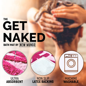 New Mungo Get Naked pink bath mat quick-dry surface helps floors stay dry