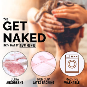 New Mungo Get Naked Bath Mat pink is quick-drying and easy to clean