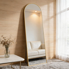 NEWBULIG arch full-length mirror with clear reflections for bedroom or entryway.