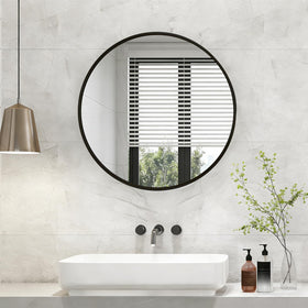 NEWBULIG round mirror designed for leaning display above console or dresser.