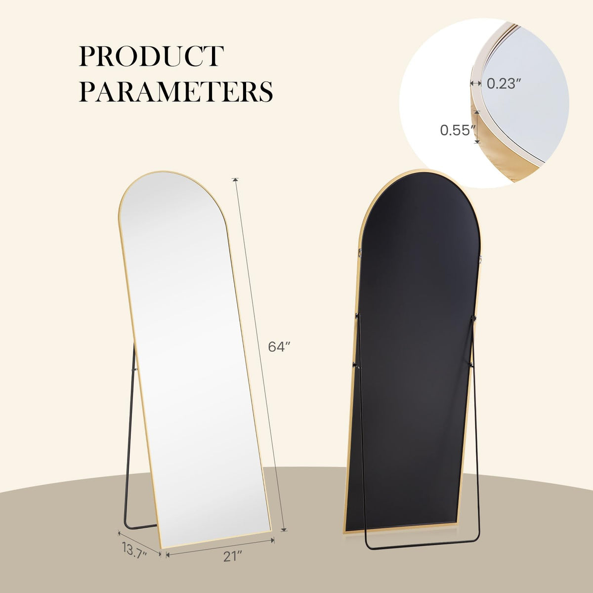 NEWBULIG secure-packaging full-length mirror arrives protected with nano glass safety.
