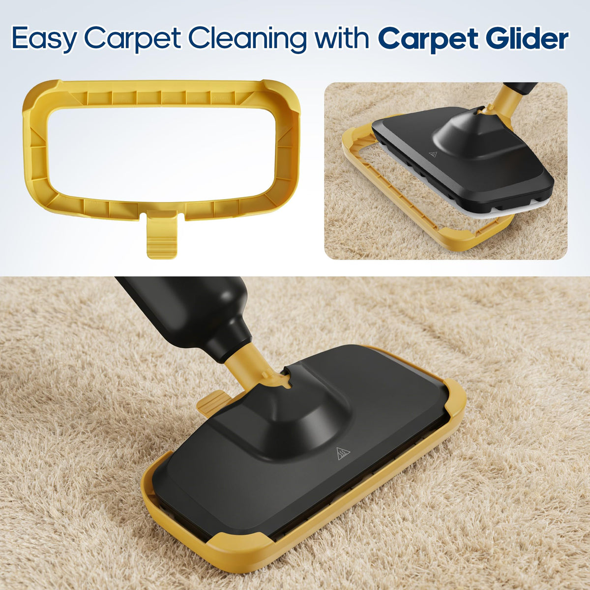 NEWBULIG Steam Mop self-standing storage keeps the unit upright.