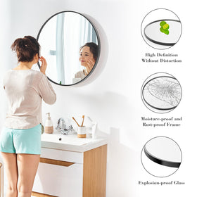 Tempered glass surface by NEWBULIG for sharp, distortion-free vanity reflections.