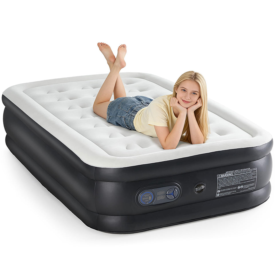 NEWBULIG twin air mattress with built-in pump for quick setup and comfort