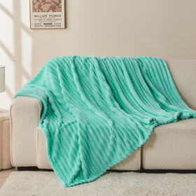 Newcosplay Aqua Ribbed Throw Blanket gift-pack ready for gifting