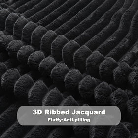 NewCosplay black ribbed twin blanket tag detail adds authenticity and quality cue