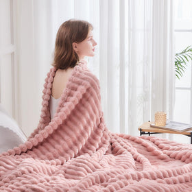 NEWCOSPLAY pink all-season blanket versatile for cool nights