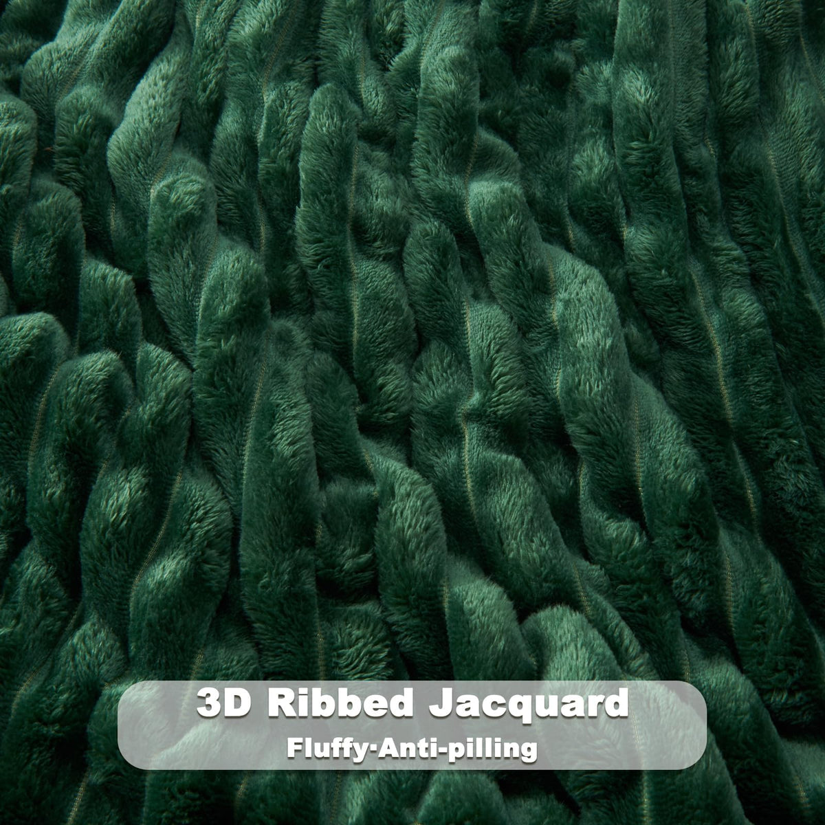 NEWCOSPLAY dark green ribbed throw draped to enhance living room ambiance