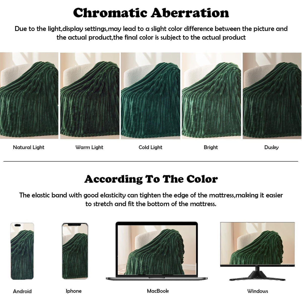 NEWCOSPLAY dark green ribbed throw with pillows complementing seating