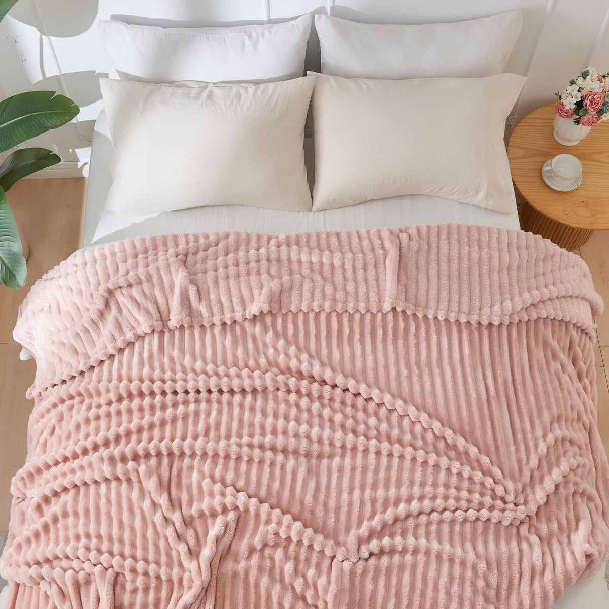 NEWCOSPLAY queen blanket pink decorative accent for living room