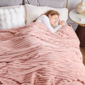 NEWCOSPLAY queen blanket pink soft fabric for cozy warmth
